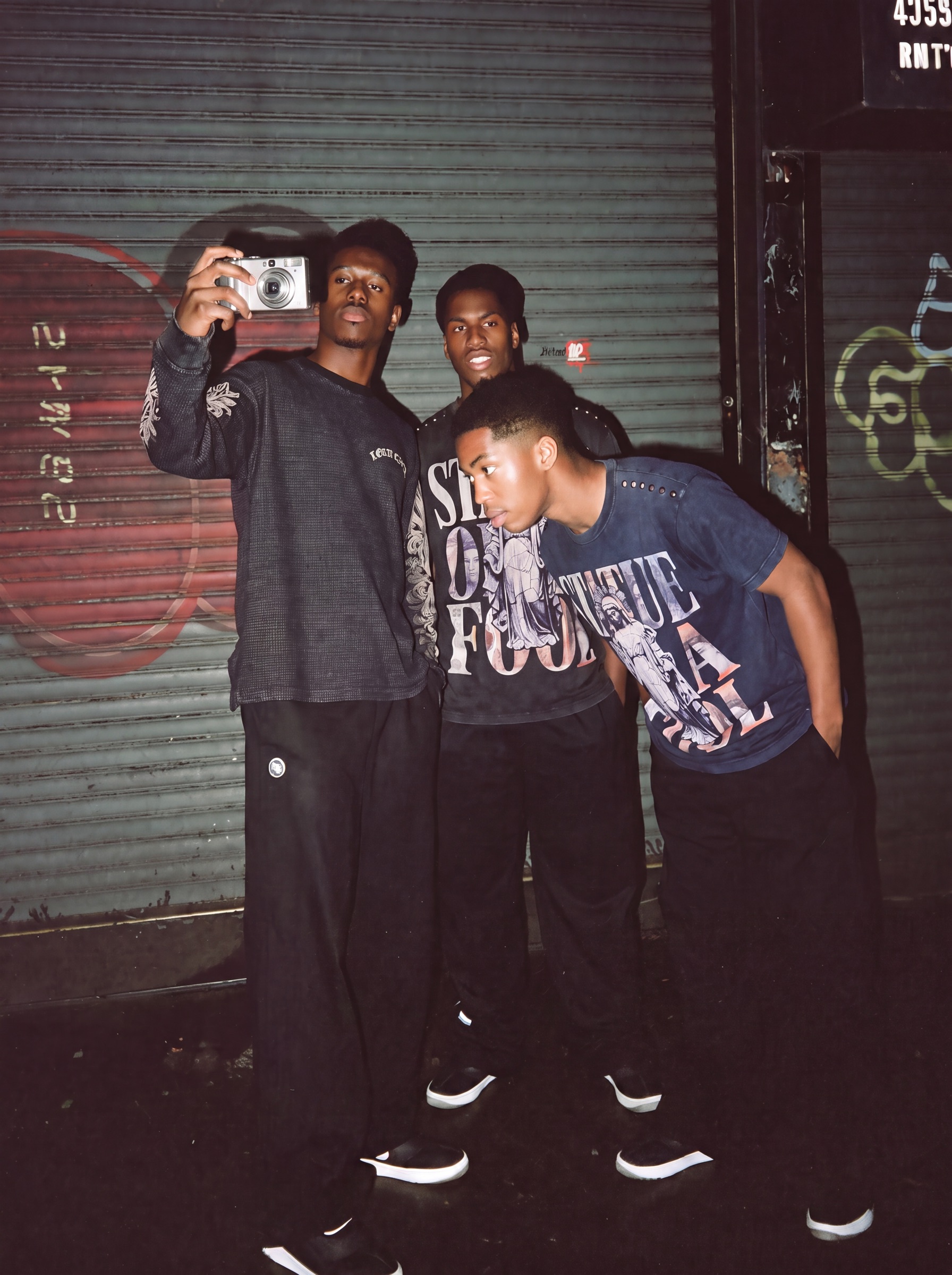 Statue of a Fool campaign: market shutters, longsleeve, tee, tee navy