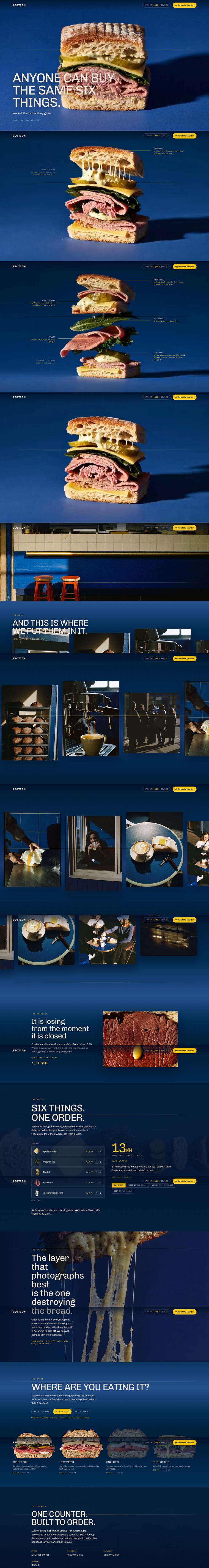 SECTION site, scrolled top to bottom