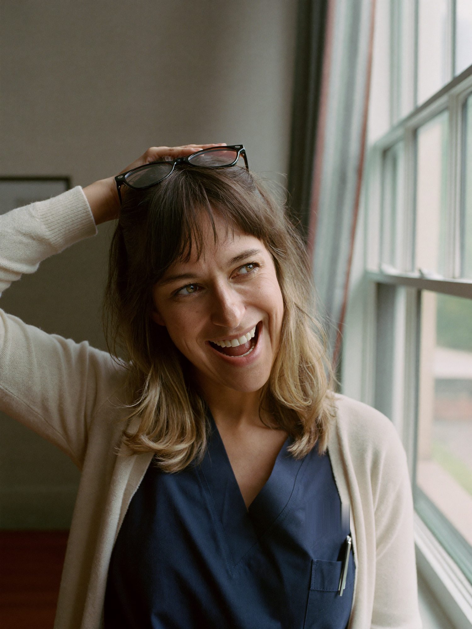 Dr Ines Calloway by the window of the clinic