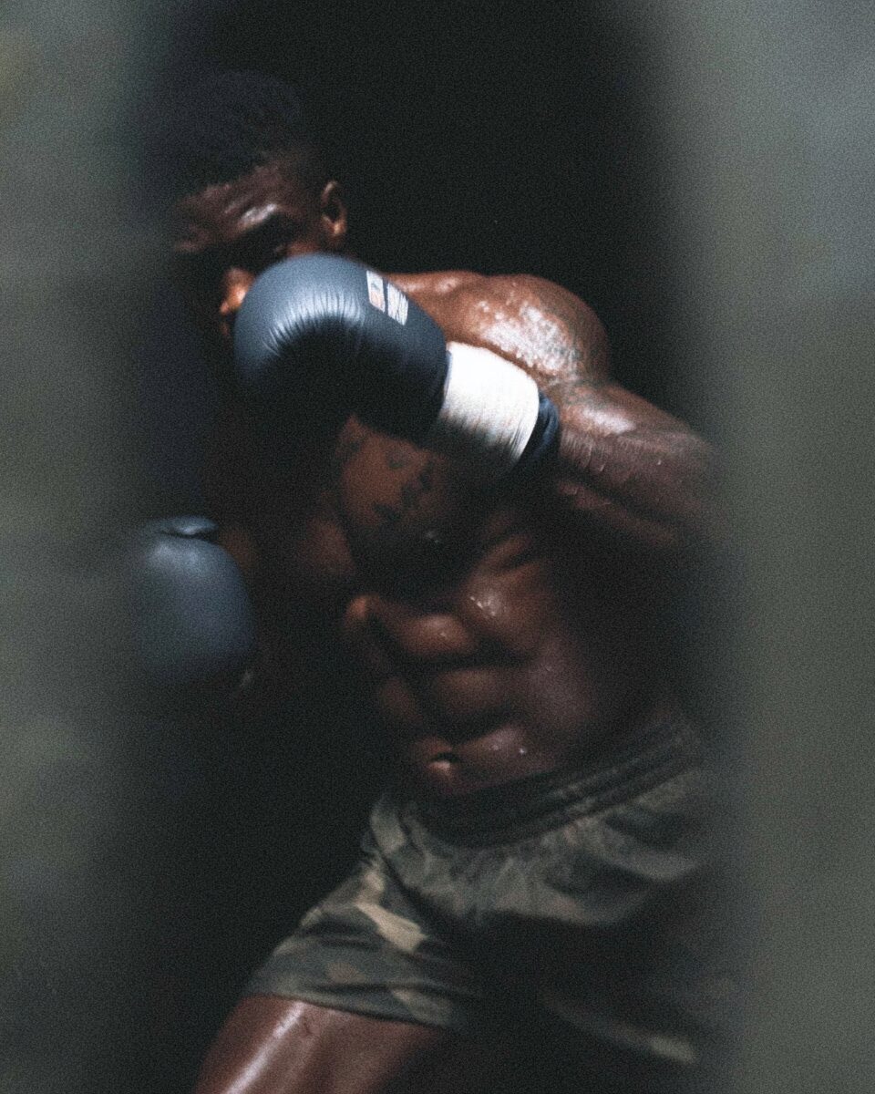 Grit campaign, boxing-gym strength portrait