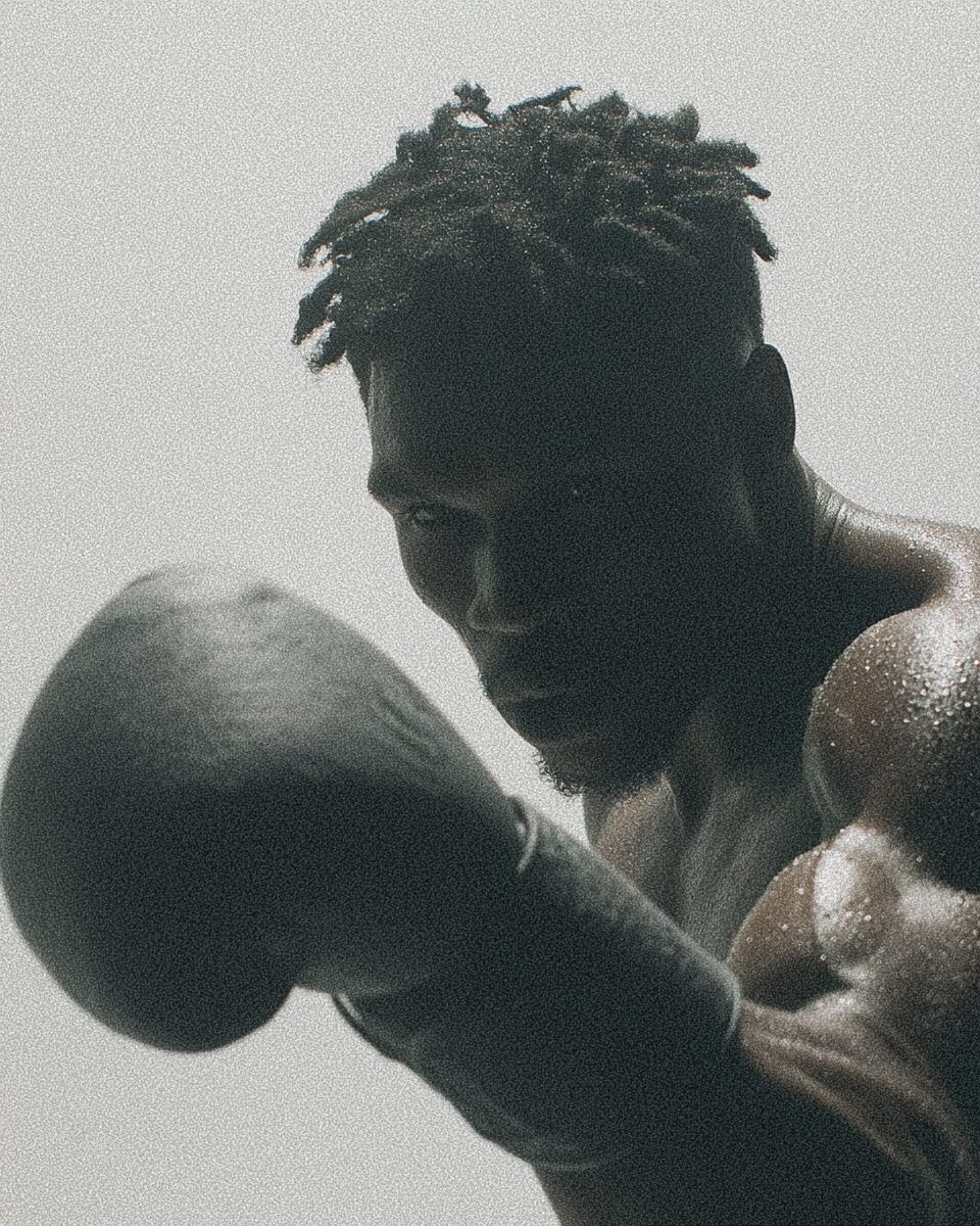 Grit campaign, boxing-gym strength portrait