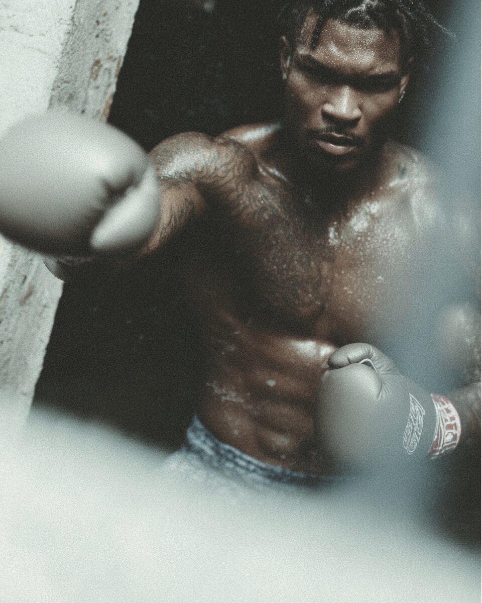 Grit campaign, boxing-gym strength portrait